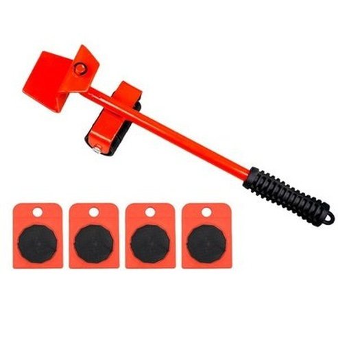 Furniture Mobile Caster Pallets & Loading Platforms Red Roller lever for the transport of heavy objects – Dondepiso