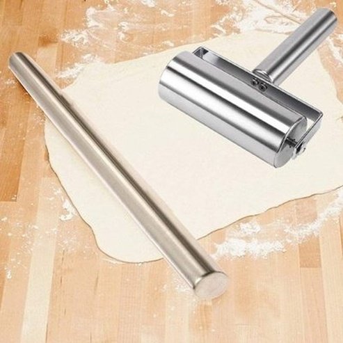 Pasta Rolling Pin Rolling Pins Mini Stainless Steel Double Headed Rolling Pin · Dondepiso