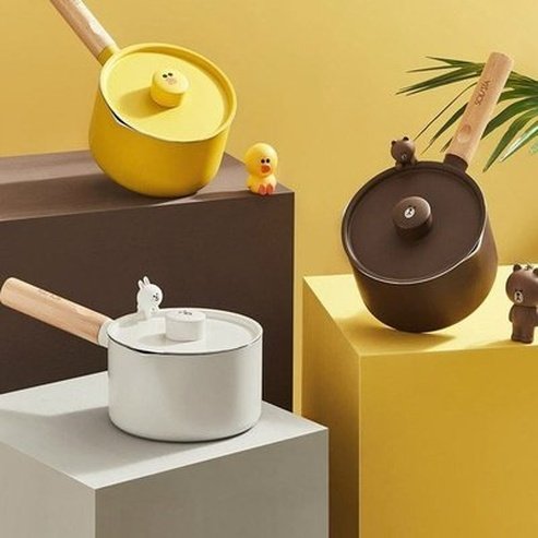 LINE FRIENDS Milk Pot Saucepans LINE FRIENDS Brown Sally Cute Kawaii Mini Milk Pot – Dondepiso