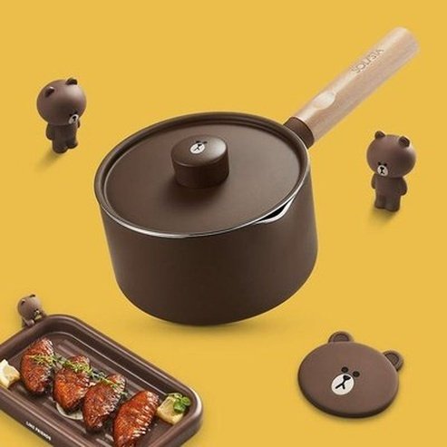 LINE FRIENDS Milk Pot Saucepans LINE FRIENDS Brown Sally Cute Kawaii Mini Milk Pot – Dondepiso