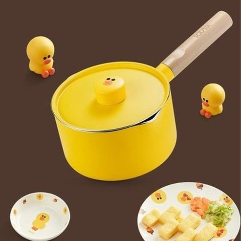 LINE FRIENDS Milk Pot Saucepans LINE FRIENDS Brown Sally Cute Kawaii Mini Milk Pot – Dondepiso