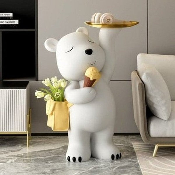 Cartoon Bear Sculpture Sculptures & Statues White Cartoon Ice Cream Bear Sculpture · Dondepiso