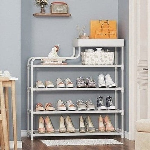 Adjustable Shoe Rack Shoe Racks & Organizers Black Five Layer Storage Metal Shoe Rack Organizer - Dondepiso