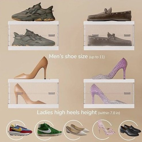 Foldable Shoe Rack Shoe Racks & Organizers White Foldable Shoe Boxes Rack with Lids 6 · Dondepiso