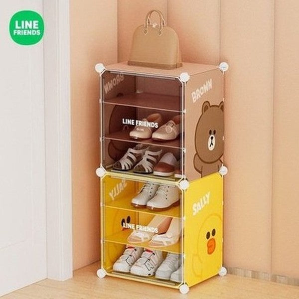 LINE FRIENDS Shoe Rack Shoe Racks & Organizers LINE FRIENDS Cartoon Brown Cony Sally Shoe Rack - Dondepiso