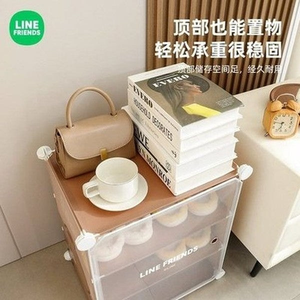 LINE FRIENDS Shoe Rack Shoe Racks & Organizers LINE FRIENDS Cartoon Brown Cony Sally Shoe Rack - Dondepiso