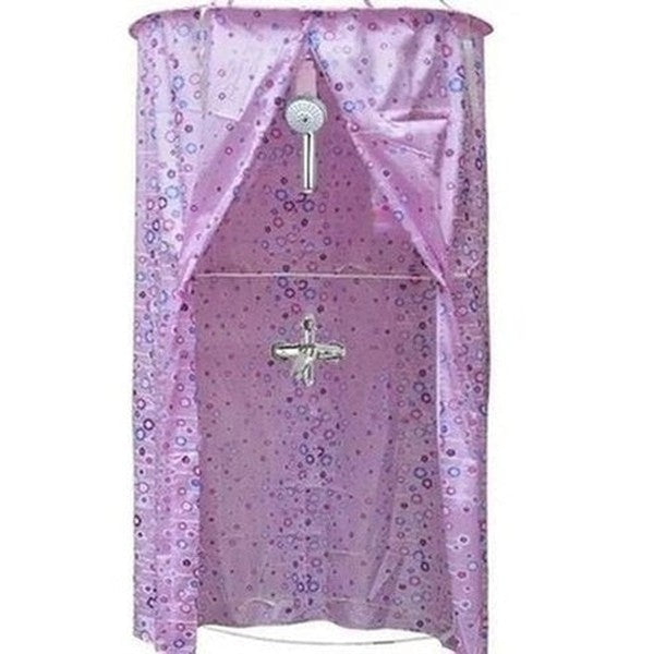 Round Shower Curtain Shower Curtains Pink Dome Quick Shower Lazy Shower Tray Curtain – Dondepiso