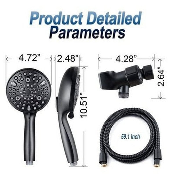 Shower Head Set Shower Heads Black 3-Piece Stainless Steel Shower Head Set · Dondepiso