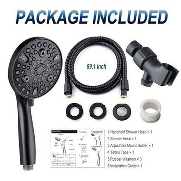 Shower Head Set Shower Heads Black 3-Piece Stainless Steel Shower Head Set · Dondepiso