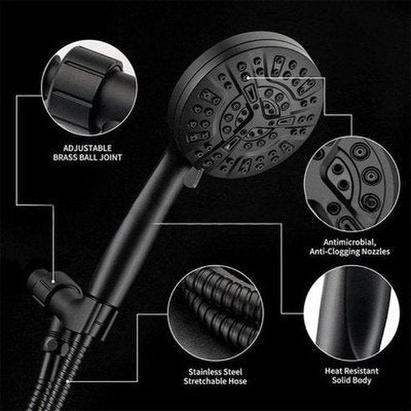 Shower Head Set Shower Heads Black 3-Piece Stainless Steel Shower Head Set · Dondepiso