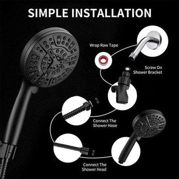 Shower Head Set Shower Heads Black 3-Piece Stainless Steel Shower Head Set · Dondepiso