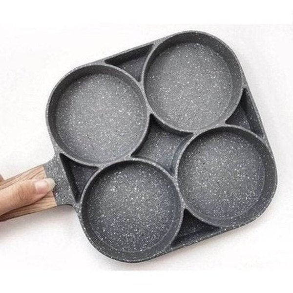 4-Egg Design Frying Pan Non-Stick Bottom Thick Egg Pancakes Steak Cooking Pan Hamburg Bread Breakfast Maker Induction Cooker: Cookware. Skillets & Frying Pans