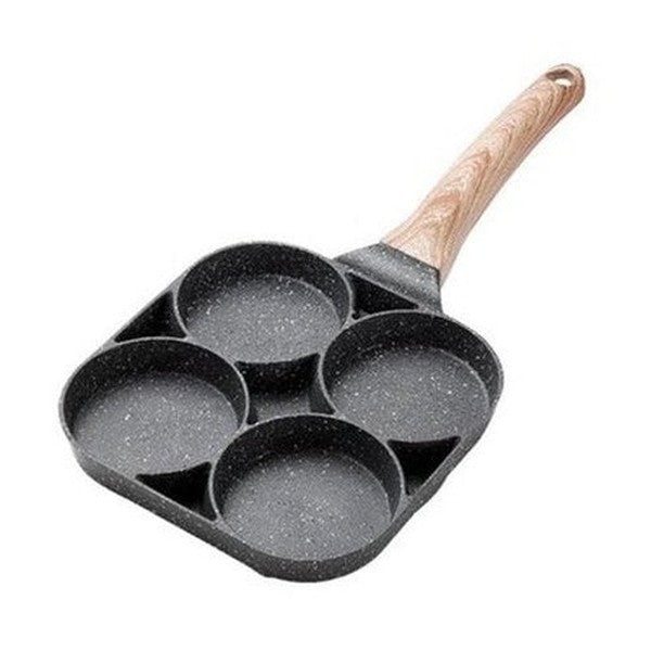4-Egg Design Frying Pan Non-Stick Bottom Thick Egg Pancakes Steak Cooking Pan Hamburg Bread Breakfast Maker Induction Cooker: Cookware. Skillets & Frying Pans