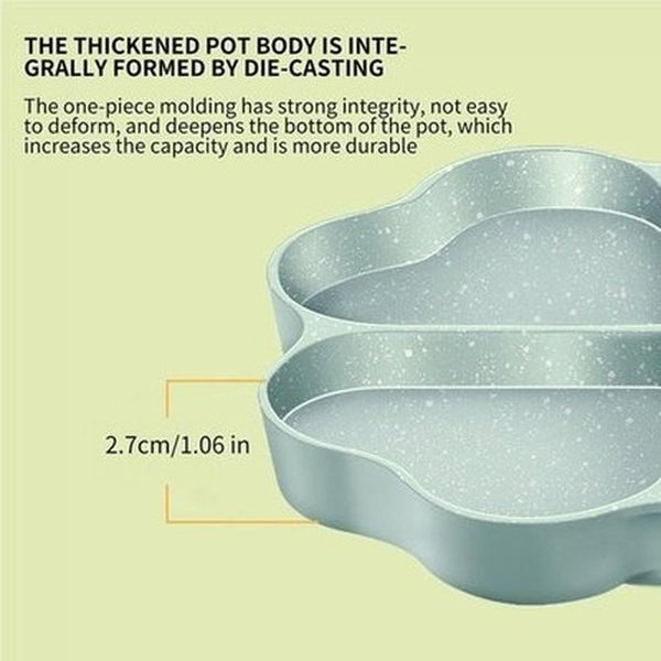 Heart Frying Pan Skillets & Frying Pans Green Heart-Shaped Four-Hole Design Egg Frying Pan · Dondepiso