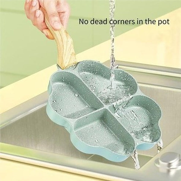 Heart Frying Pan Skillets & Frying Pans Green Heart-Shaped Four-Hole Design Egg Frying Pan · Dondepiso