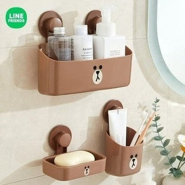 LINE FRIENDS Bathroom Soap Box Soap Dishes & Holders LINE FRIENDS Cartoon Brown Sally Bathroom Soap Box - Dondepiso