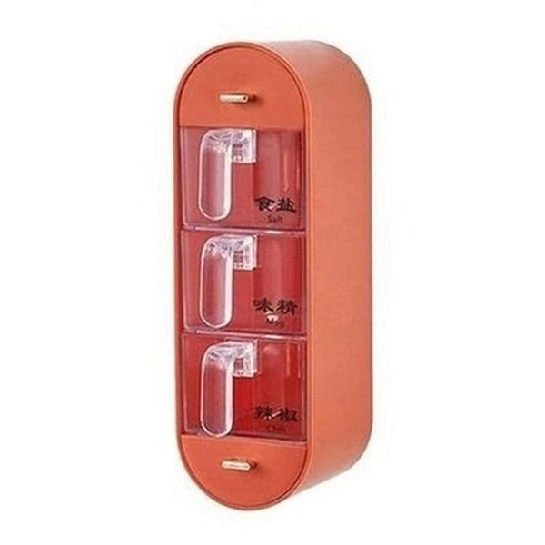 Seasoning Box No Punching Reusable Spice Jars Spice Storage Box for Kitchen Cooking Supplies Serving Bar Counter.