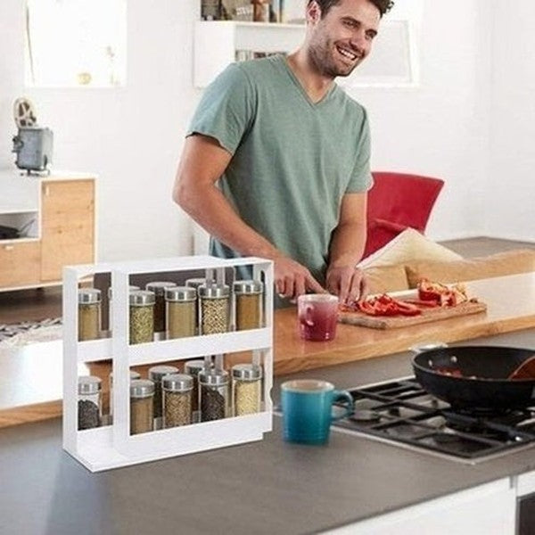Spice Rack Organizer Spice Organizers White Two Tier Multifunctional Spice Organizer Rack – Dondepiso