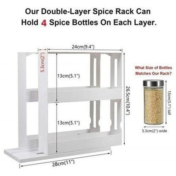 Spice Rack Organizer Spice Organizers White Two Tier Multifunctional Spice Organizer Rack – Dondepiso