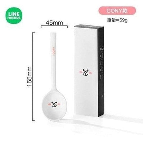 LINE FRIENDS Soup Spoon Spoons Cony LINE FRIENDS Brown Sally Cony Ceramic Soup Spoon - Dondepiso