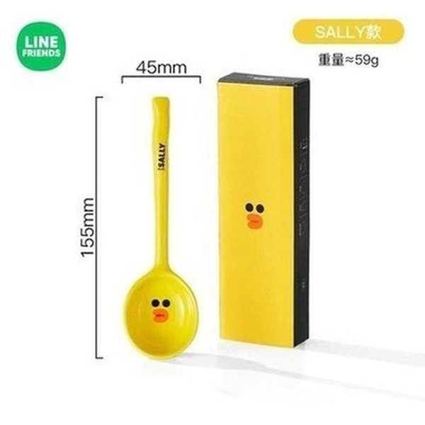 LINE FRIENDS Soup Spoon Spoons Sally LINE FRIENDS Brown Sally Cony Ceramic Soup Spoon - Dondepiso