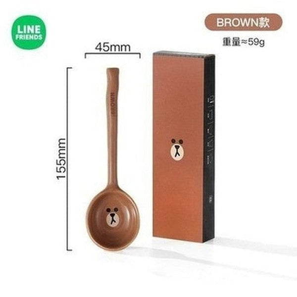LINE FRIENDS Soup Spoon Spoons LINE FRIENDS Brown Sally Cony Ceramic Soup Spoon - Dondepiso