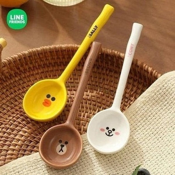 LINE FRIENDS Soup Spoon Spoons LINE FRIENDS Brown Sally Cony Ceramic Soup Spoon - Dondepiso