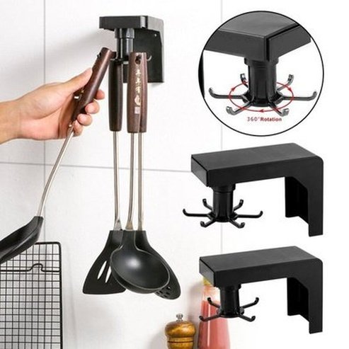 Kitchen Storage Swivel Hook Storage Hooks & Racks 360 Degree Rotating Cookware Storage Hook · Dondepiso