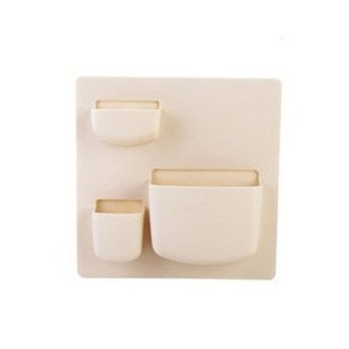 Plain Wall Shelving Storage Hooks & Racks Light Gray Adhesive Plastic Plain Wall Organizer Shelving · Dondepiso