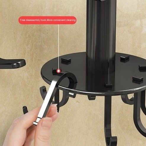 Kitchenware Storage Swivel Hook Storage Hooks & Racks Black Aluminum Kitchenware Storage Swivel Hook · Dondepiso