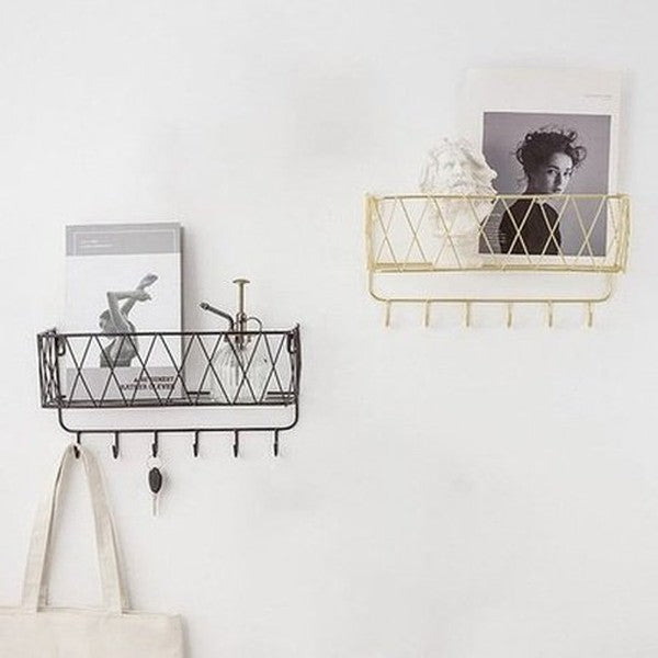 Decor Storage Basket Storage Hooks & Racks Decor Hanging Storage Basket with Hooks · Dondepiso