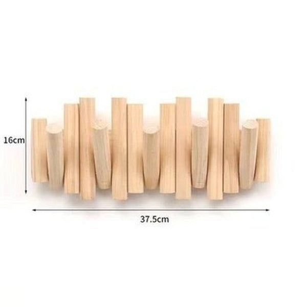 Decor Wood Hanger Storage Hooks & Racks Decorative Folding Wall Wooden Hanger · Dondepiso