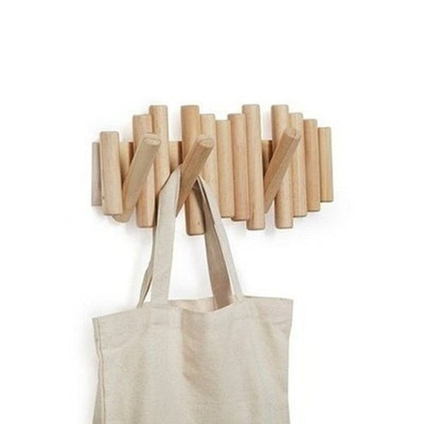 Decor Wood Hanger Storage Hooks & Racks Decorative Folding Wall Wooden Hanger · Dondepiso