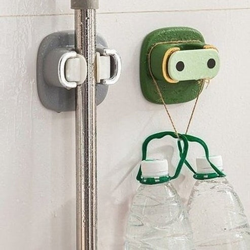 Wall Mop Holder Storage Hooks & Racks Hanging Punch-Free Wall Mount Mop Hook · Dondepiso