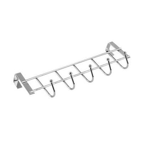 Metal hook to hang over the door. New Over Door 5 Hooks Home Bathroom Organizer Coat Rack Clothes Coat Towel Hanger Stainless Steel Good Load Bearing Forged