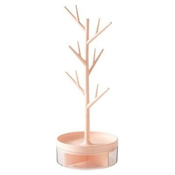 Jewelry Necklace Tree Rack Storage Hooks & Racks Pink Rotatable Jewelry Necklace Storage Rack – Dondepiso