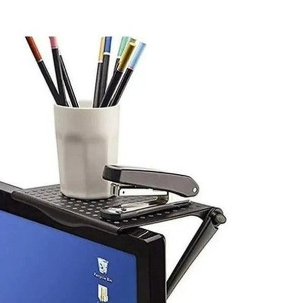 Shelf Display TV Storage Hooks & Racks Black TV Monitor Top Storage Shelf for Router – Dondepiso