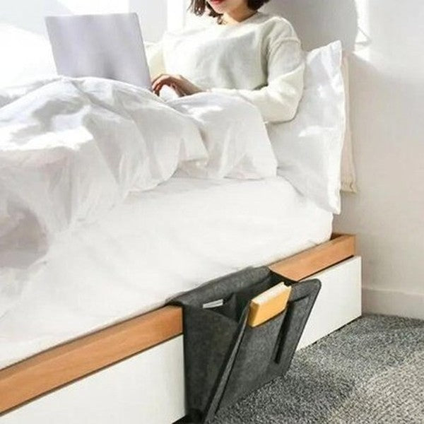 Bedside Storage Bag Storage & Organization Hanging Bedside Storage Bag Felt Bed Sofa Side – Dondepiso