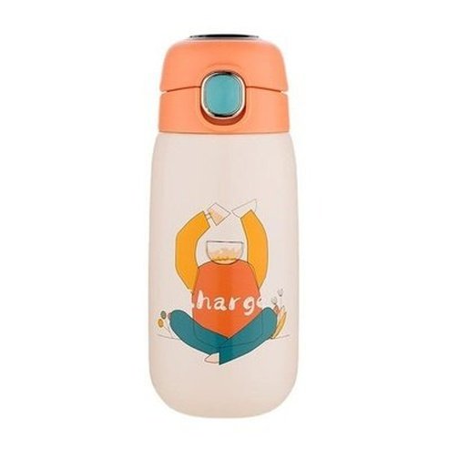 Cartoon Thermal Mug Thermoses White + Orange Cartoon Temperature Display Thermal Mug · Dondepiso