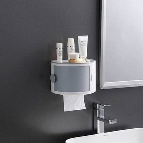 Toilet Tissue Box Toilet Paper Holders Grey Wall Mount Toilet Paper Box with Lid – Dondepiso