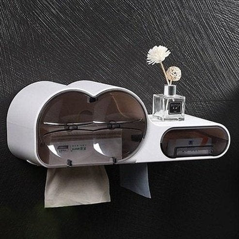 Hanging Toilet Paper Rack Toilet Paper Holders White Wall-Mounted Hanging Toilet Paper Rack · Dondepiso