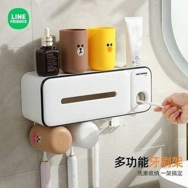LINE FRIENDS Toothbrush Rack Toothbrush Holders LINE FRIENDS Cartoon Brown Sally Toothbrush Rack - Dondepiso