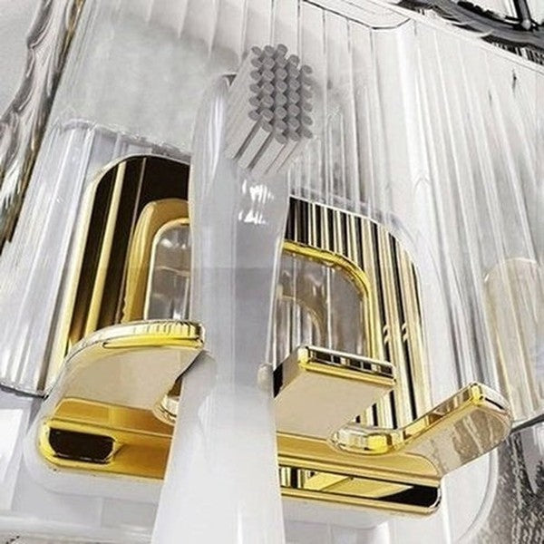 Clear Toothbrush Rack Toothbrush Holders Wall Mounted Clear Toothbrush Cup Rack · Dondepiso