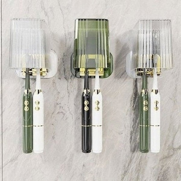 Clear Toothbrush Rack Toothbrush Holders Wall Mounted Clear Toothbrush Cup Rack · Dondepiso