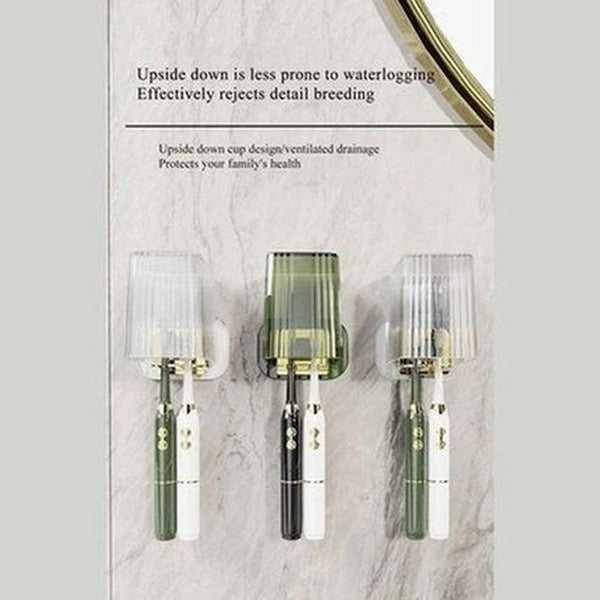 Clear Toothbrush Rack Toothbrush Holders Wall Mounted Clear Toothbrush Cup Rack · Dondepiso