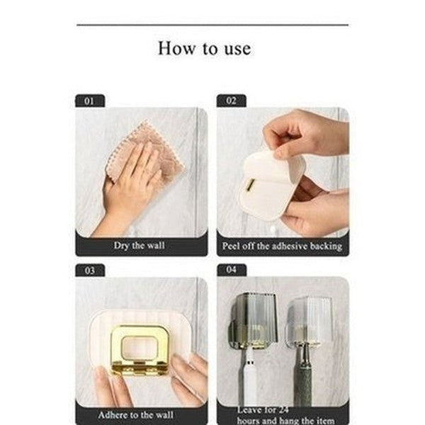 Clear Toothbrush Rack Toothbrush Holders Wall Mounted Clear Toothbrush Cup Rack · Dondepiso