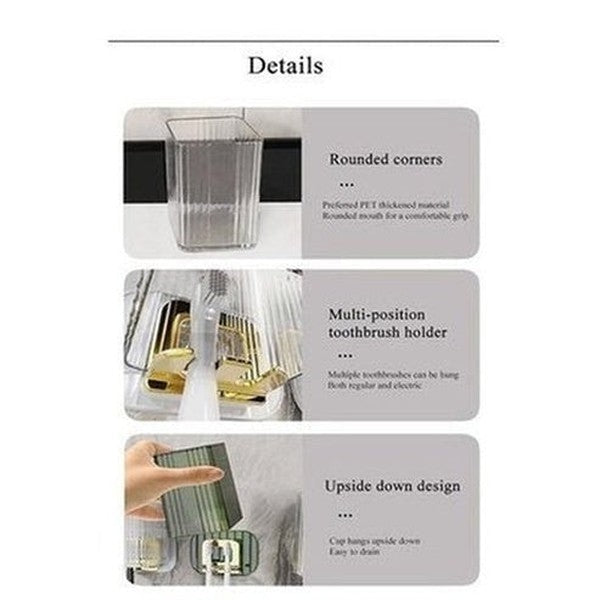 Clear Toothbrush Rack Toothbrush Holders Wall Mounted Clear Toothbrush Cup Rack · Dondepiso