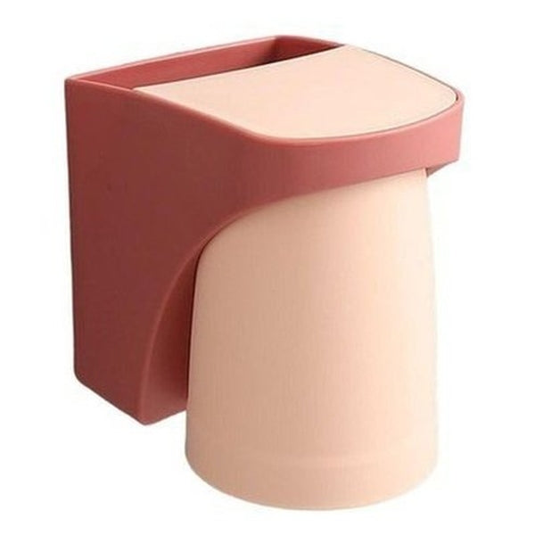 Wall Mounted Rinse Cup Rack Toothbrush Holders Red Wall Mounted Rinse Tumbler and Toothbrush Holder · Dondepiso