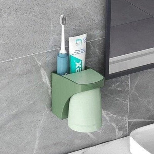 Wall Mounted Rinse Cup Rack Toothbrush Holders Wall Mounted Rinse Tumbler and Toothbrush Holder · Dondepiso
