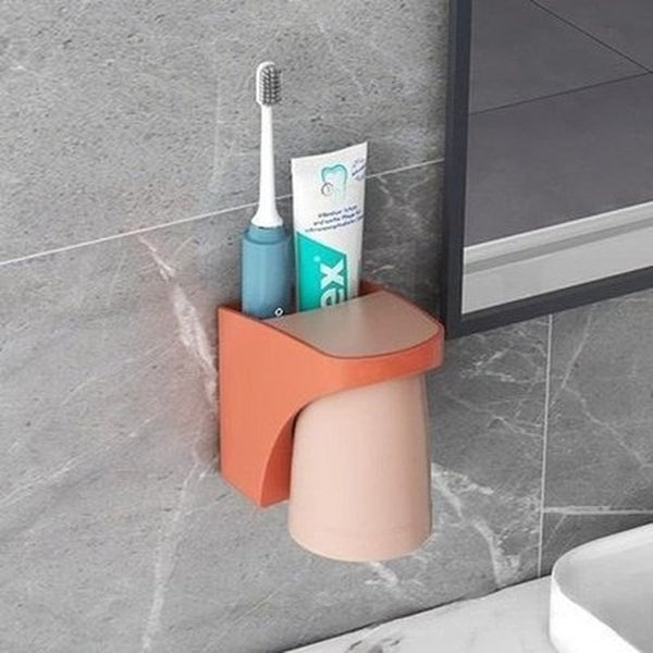 Wall Mounted Rinse Cup Rack Toothbrush Holders Wall Mounted Rinse Tumbler and Toothbrush Holder · Dondepiso